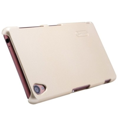 Sony Xperia Z3 Nillkin Frosted Shield auksinis plastikinis dėklas + apsauginė ekrano plėvelė / Priedai.lt