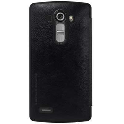 Prabangus „Nillkin“ Qin serijos juodas odinis atverčiamas LG G4 (H815) dėklas / Priedai.lt