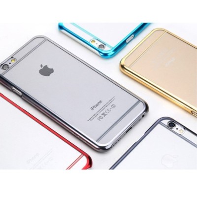 Apple iPhone 6 (6s) Rock Neon plastikinis skaidrus permatomas pilkas dėklas / Priedai.lt