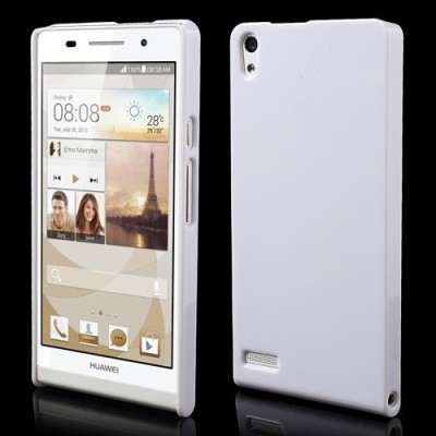 „Plasto Case“ baltas Huawei Ascend P6 dėklas (dėkliukas) / Priedai.lt