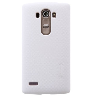 LG G4s Beat (H735) Nillkin Frosted Shield baltas plastikinis dėklas + apsauginė ekrano plėvelė / Priedai.lt