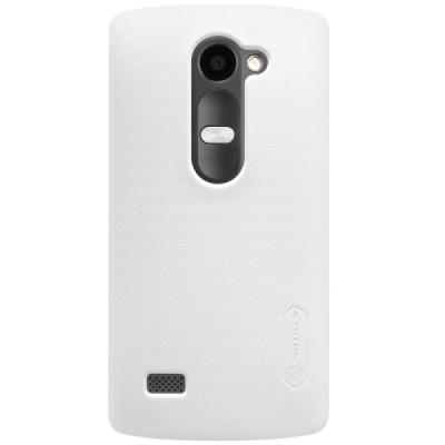 LG Leon G4 LTE (H340, H320) Nillkin Frosted Shield baltas plastikinis dėklas + apsauginė ekrano plėvelė / Priedai.lt