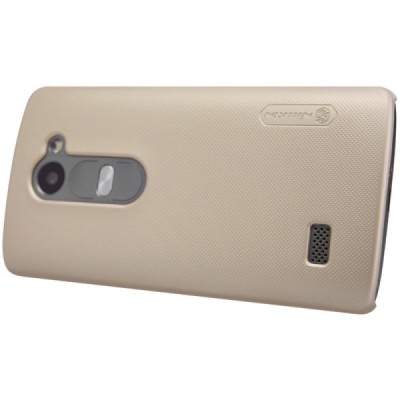 LG Leon G4 LTE (H340, H320) Nillkin Frosted Shield auksinis plastikinis dėklas + apsauginė ekrano plėvelė / Priedai.lt