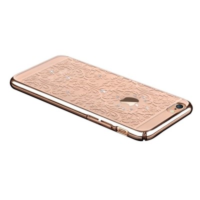 Apple iPhone 6 (6s) Devia Crystal Baroque Swarovski plastikinis skaidrus permatomas auksinis dėklas / Priedai.lt