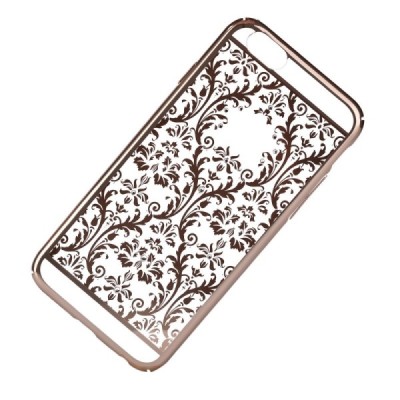 Apple iPhone 6 (6s) Devia Crystal Baroque Swarovski plastikinis skaidrus permatomas auksinis dėklas / Priedai.lt