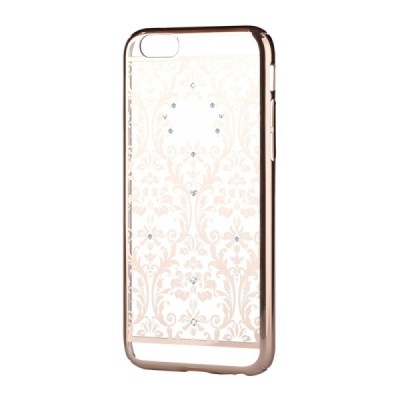 Apple iPhone 6 (6s) Devia Crystal Baroque Swarovski plastikinis skaidrus permatomas auksinis dėklas / Priedai.lt
