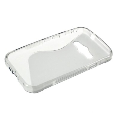 Samsung Galaxy Xcover 3 (G388) skaidrus (permatomas) kieto silikono TPU pilkas dėklas - nugarėlė / Priedai.lt