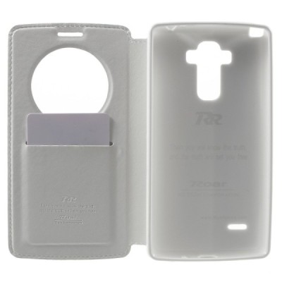 Roar Noble atverčiamas LG G4 Stylus H635 baltas odinis dėklas / Priedai.lt