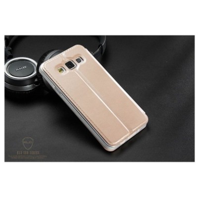Samsung Galaxy A3 2015 (A300F) „Kalaideng“ Sun atverčiamas auksinis dėklas - knygutė / Priedai.lt