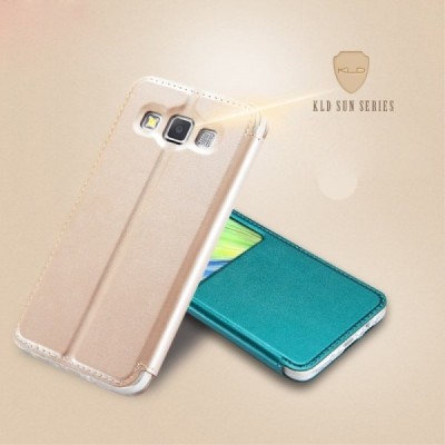 Samsung Galaxy A3 2015 (A300F) „Kalaideng“ Sun atverčiamas auksinis dėklas - knygutė / Priedai.lt