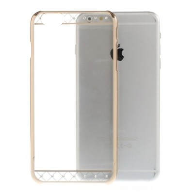 Apple iPhone 6s Plus X-Fitted Crystal Lace Swarovski plastikinis skaidrus permatomas auksinis dėklas su kristalais / Priedai.lt
