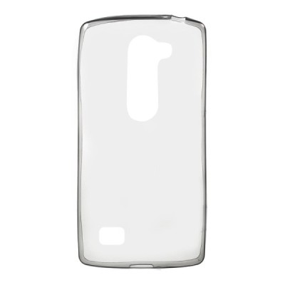 LG Leon 4G LTE (H340, H320) skaidrus (permatomas) kieto silikono TPU ploniausias pasaulyje pilkas dėklas / Priedai.lt