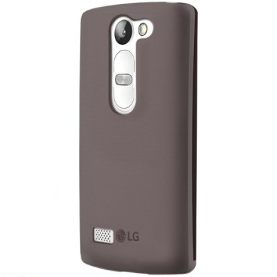 LG Leon 4G LTE (H340, H320) skaidrus (permatomas) kieto silikono TPU ploniausias pasaulyje pilkas dėklas / Priedai.lt