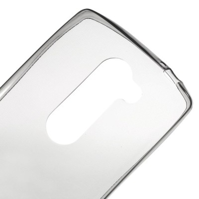LG Leon 4G LTE (H340, H320) skaidrus (permatomas) kieto silikono TPU ploniausias pasaulyje pilkas dėklas / Priedai.lt