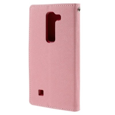 LG G4c (H525) Mercury rožinis atverčiamas dėklas - piniginė / Priedai.lt