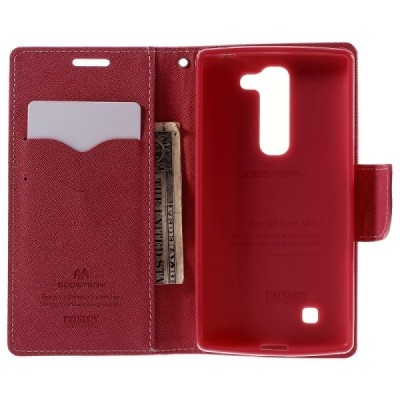 LG G4c (H525) Mercury rožinis atverčiamas dėklas - piniginė / Priedai.lt