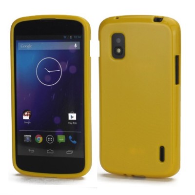 „Jelly Case“ geltonas Nexus 4 E960 dėklas (dėkliukas) / Priedai.lt