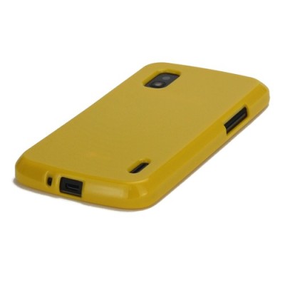 „Jelly Case“ geltonas Nexus 4 E960 dėklas (dėkliukas) / Priedai.lt