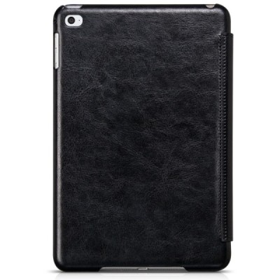 Prabangus „HOCO“ Retro Crystal serijos odinis atverčiamas juodas Apple iPad mini 4 (iPad mini 2019) dėklas / Priedai.lt