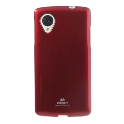 LG Nexus 5 Mercury raudonas kieto silikono tpu dėklas - nugarėlė / Priedai.lt
