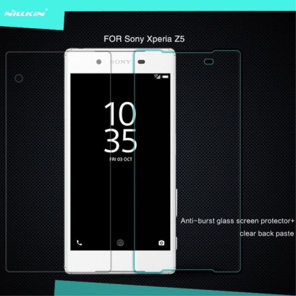 „Nillkin“ 9H Tempered Glass kaitsev ekraaniklaas 0.33 mm + tagumine film (Xperia Z5)