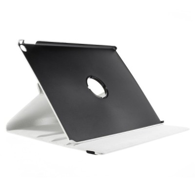 Apple iPad Pro 12.9"atverčiamas, sukamas 360 laipsnių, baltas odinis dėklas - stovas / Priedai.lt