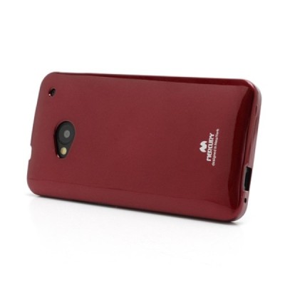HTC One M7 raudonas Mercury kieto silikono (TPU) dėklas / Priedai.lt