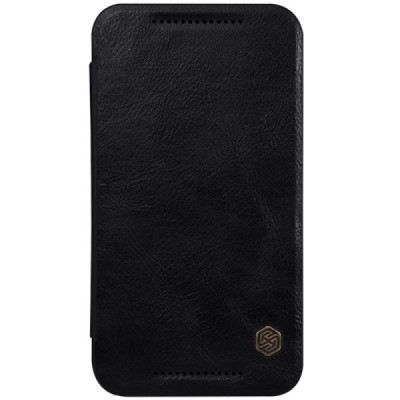 Prabangus „Nillkin“ Qin serijos juodas odinis atverčiamas Motorola Moto G 3 kartos (Gen 3) dėklas / Priedai.lt