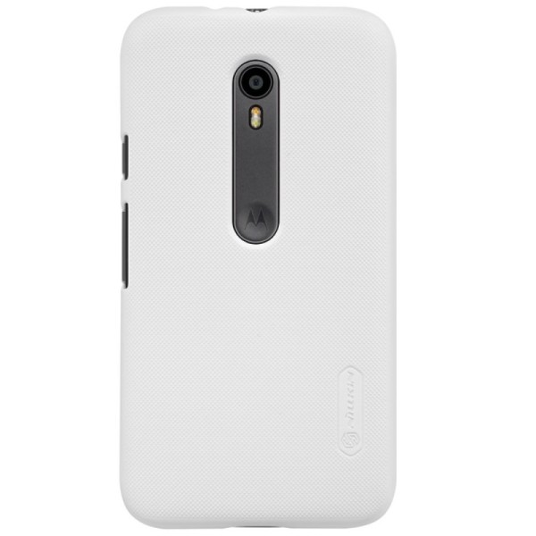 „Nillkin“ Frosted Shield kaaned - valge + ekraani kaitse (Moto G 3 põlvkonda)