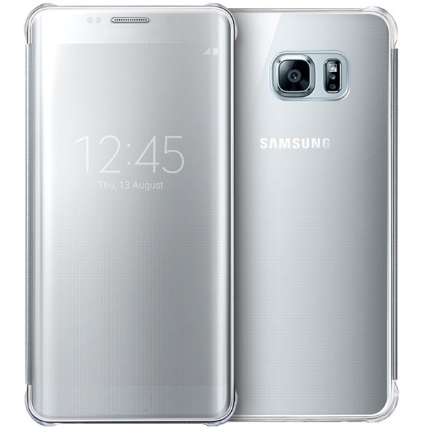 „Samsung“ Clear View Cover tahke kaaned - hõbedane (Galaxy S6 Edge+)