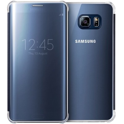 Samsung Galaxy S6 Edge+ Plus (G928) originalus Clear View Cover atverčiamas mėlynas dėklas / Priedai.lt