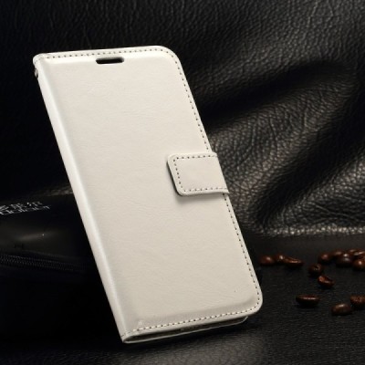 Samsung Galaxy Grand Prime (G530) atverčiamas baltas odinis dėklas - piniginė / Priedai.lt