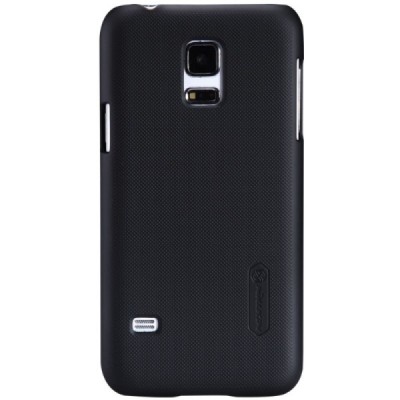 Samsung Galaxy S5 mini Nillkin Frosted Shield juodas plastikinis dėklas + apsauginė ekrano plėvelė / Priedai.lt