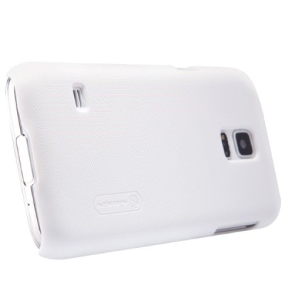 Samsung Galaxy S5 mini Nillkin Frosted Shield baltas plastikinis dėklas + apsauginė ekrano plėvelė / Priedai.lt