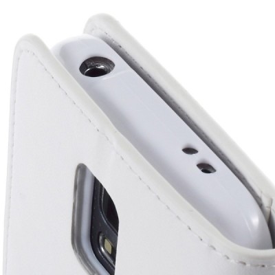 Mercury Sonata atverčiamas Samsung Galaxy S5 mini (G800) baltas odinis dėklas - piniginė / Priedai.lt
