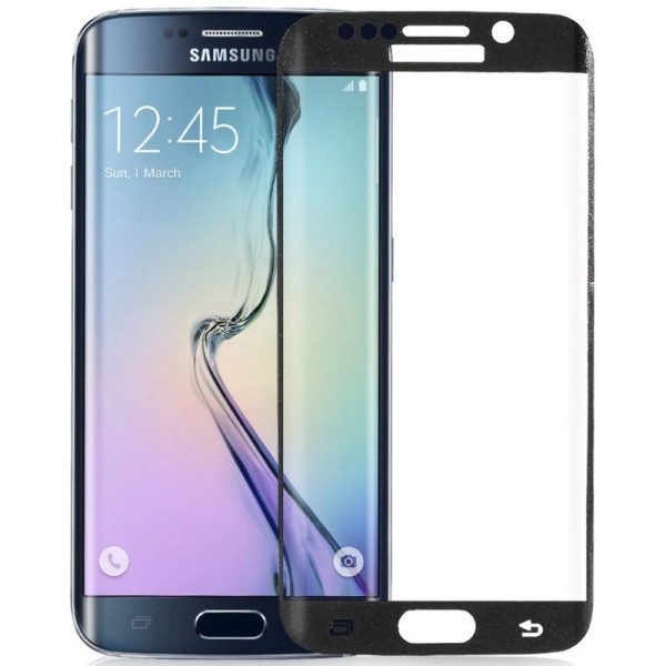 „Amorus“ Tempered Glass kaitsev ekraaniklaas 0.33 mm - must (Galaxy S6 Edge+)