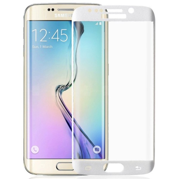 „Amorus“ Tempered Glass kaitsev ekraaniklaas 0.33 mm - valge (Galaxy S6 Edge+)