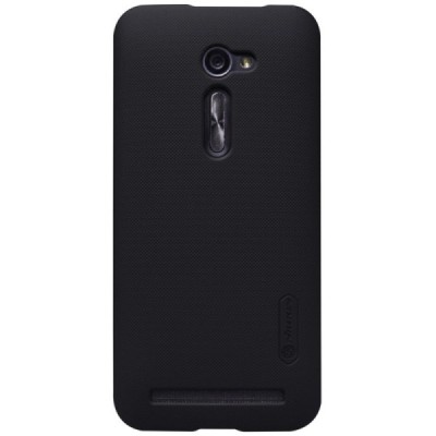 Asus Zenfone 2 5.0 (ZE500CL) Nillkin Frosted Shield juodas plastikinis dėklas + apsauginė ekrano plėvelė / Priedai.lt