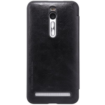 Prabangus „Nillkin“ Qin serijos juodas odinis atverčiamas Asus Zenfone 2 5.5 (ZE550ML, ZE551ML) dėklas - knygutė / Priedai.lt
