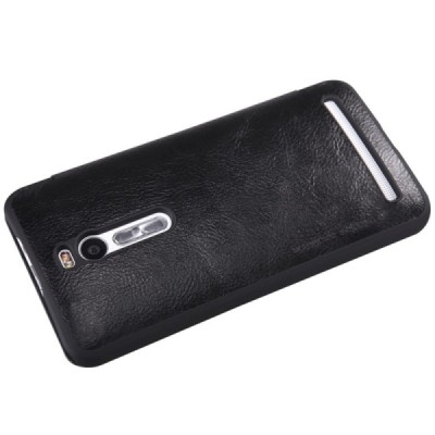 Prabangus „Nillkin“ Qin serijos juodas odinis atverčiamas Asus Zenfone 2 5.5 (ZE550ML, ZE551ML) dėklas - knygutė / Priedai.lt