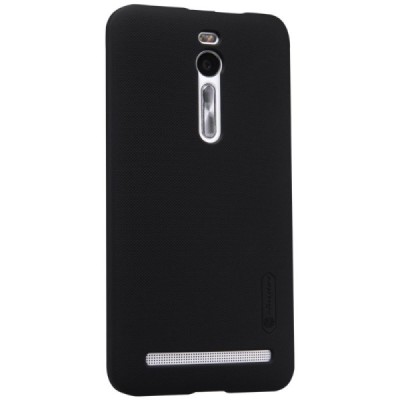 Asus Zenfone 2 5.5 (ZE550ML, ZE551ML) Nillkin Frosted Shield juodas plastikinis dėklas + apsauginė ekrano plėvelė / Priedai.lt