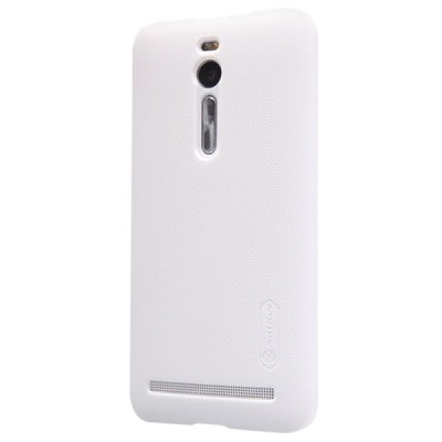 Asus Zenfone 2 5.5 (ZE550ML, ZE551ML) Nillkin Frosted Shield baltas plastikinis dėklas + apsauginė ekrano plėvelė / Priedai.lt