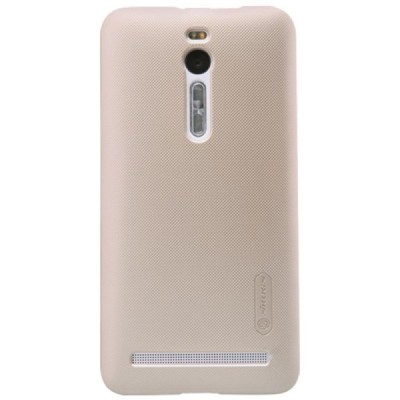 Asus Zenfone 2 5.5 (ZE550ML, ZE551ML) Nillkin Frosted Shield auksinis plastikinis dėklas + apsauginė ekrano plėvelė / Priedai.lt