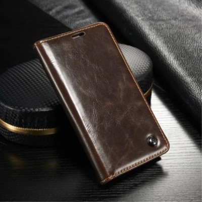 Samsung Galaxy S5 mini (G800) „CaseMe“ solidus atverčiamas rudas odinis dėklas - knygutė / Priedai.lt