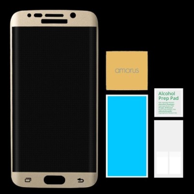 Samsung Galaxy S6 Edge (G925) „Fema“ 9H Tempered Glass sustiprintos apsaugos auksinis pilnai dengiantis apsauginis ekrano stikla