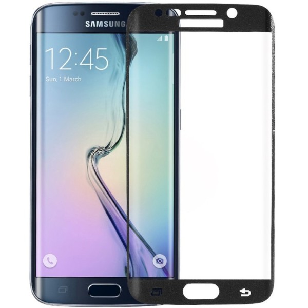 „Amorus“ Tempered Glass kaitsev ekraaniklaas 0.33 mm - must (Galaxy S6 Edge)