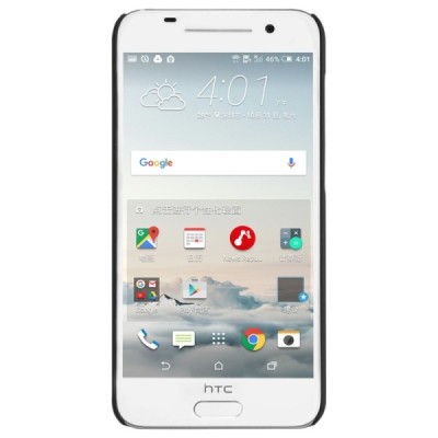 HTC One A9 Nillkin Frosted Shield juodas plastikinis dėklas + apsauginė ekrano plėvelė / Priedai.lt
