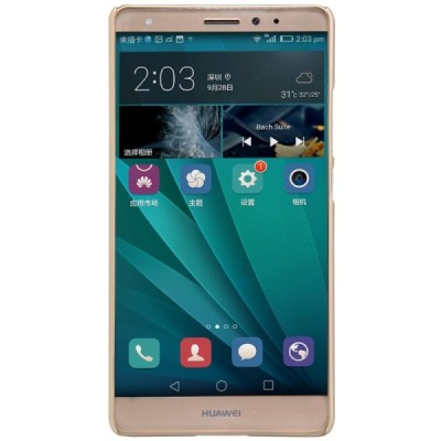 Huawei Mate S Nillkin Frosted Shield auksinis plastikinis dėklas + apsauginė ekrano plėvelė / Priedai.lt