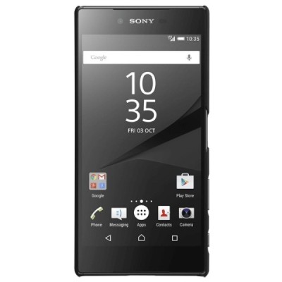 Sony Xperia Z5 Premium Nillkin Frosted Shield juodas plastikinis dėklas + apsauginė ekrano plėvelė / Priedai.lt