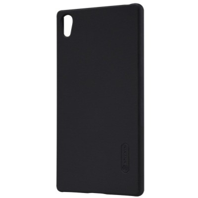 Sony Xperia Z5 Premium Nillkin Frosted Shield juodas plastikinis dėklas + apsauginė ekrano plėvelė / Priedai.lt